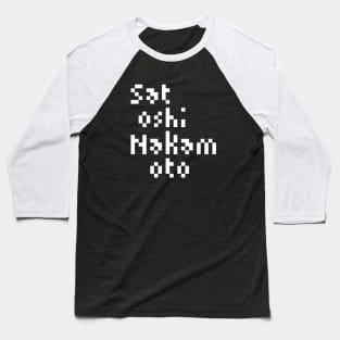 Satoshi Nakamoto Pixel Art Baseball T-Shirt